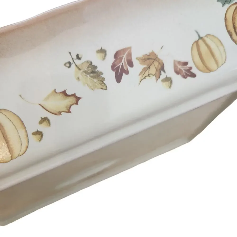 Vintage Nantucket Pumpkins Ceramic Pottery Bake Dish‎ Server Harvest Autumn Fall